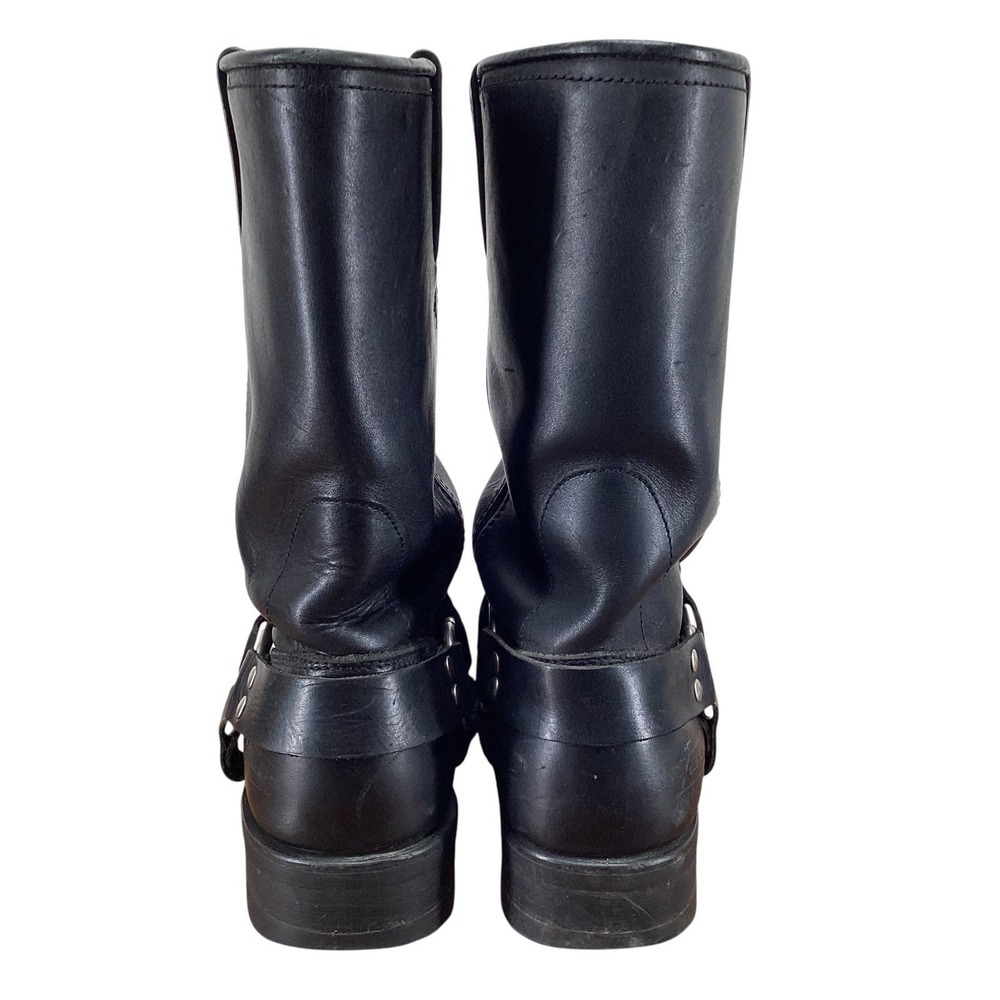 Xelement LU1442 Men's Black Leather Harness Biker Boots Square Toe Size 10 M - Picture 4 of 8